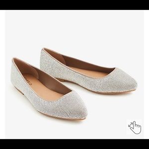 NWT-Torrid Beige Rhinestone Pointy Toe Flat-Size 8.5